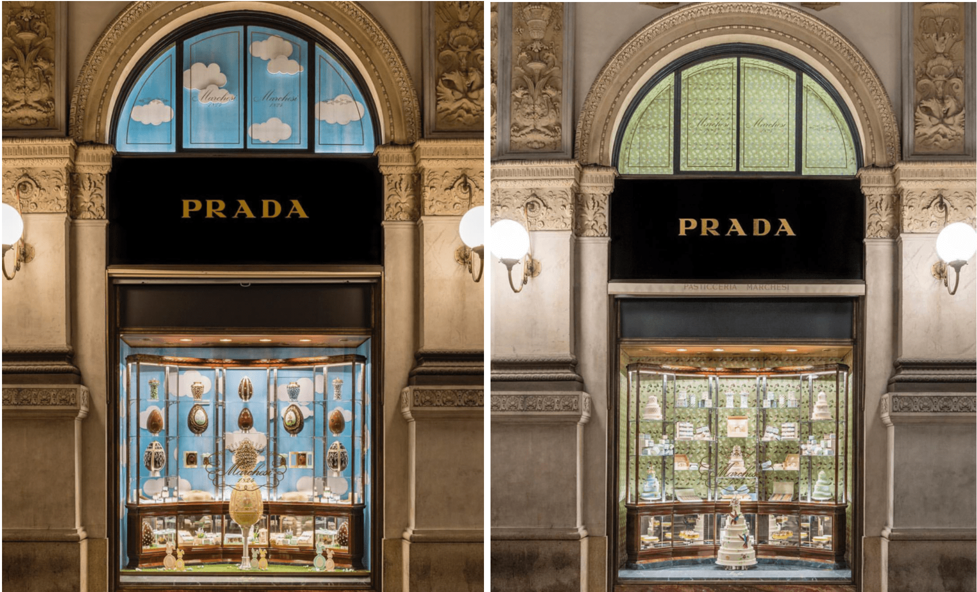 Витрины пекарни Pasticceria Marchesi